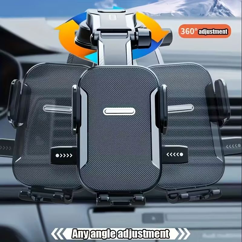 Upgraded Car Phone Holder - Adjustable Arm with Ergonomic Grip, Strong Suction Cup And Elliptical Design, Compatible with iPhone, Samsung, Android Smartphones, General Motors, Fashion Accessories