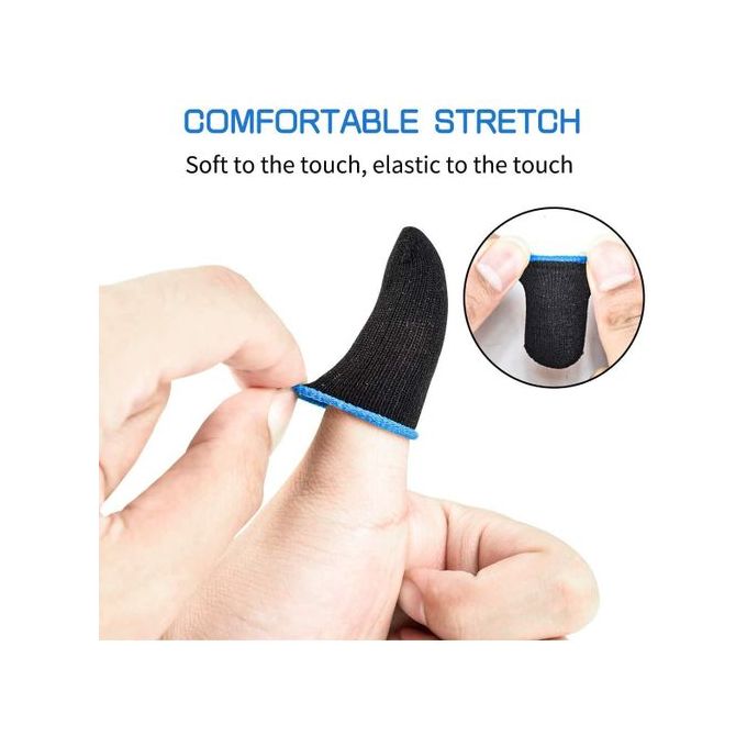 10pcs Gamer Finger Sleeves Carbon Compression Support Thumb Gloves Touchscreen Finger Cover Anti Sweat Mobile Phone Tablet Gaming Stabilizer for All Touchscreen Devices