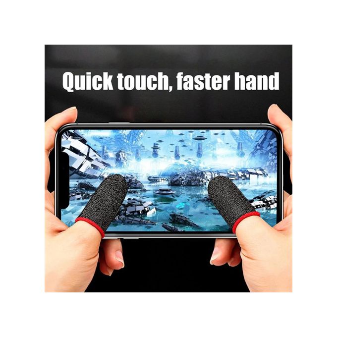 10pcs Gamer Finger Sleeves Carbon Compression Support Thumb Gloves Touchscreen Finger Cover Anti Sweat Mobile Phone Tablet Gaming Stabilizer for All Touchscreen Devices