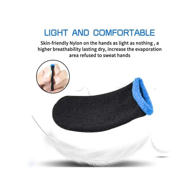 10pcs Gamer Finger Sleeves Carbon Compression Support Thumb Gloves Touchscreen Finger Cover Anti Sweat Mobile Phone Tablet Gaming Stabilizer for All Touchscreen Devices