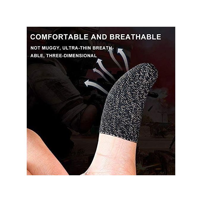 10pcs Gamer Finger Sleeves Carbon Compression Support Thumb Gloves Touchscreen Finger Cover Anti Sweat Mobile Phone Tablet Gaming Stabilizer for All Touchscreen Devices