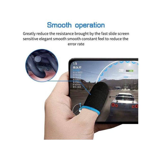10pcs Gamer Finger Sleeves Carbon Compression Support Thumb Gloves Touchscreen Finger Cover Anti Sweat Mobile Phone Tablet Gaming Stabilizer for All Touchscreen Devices