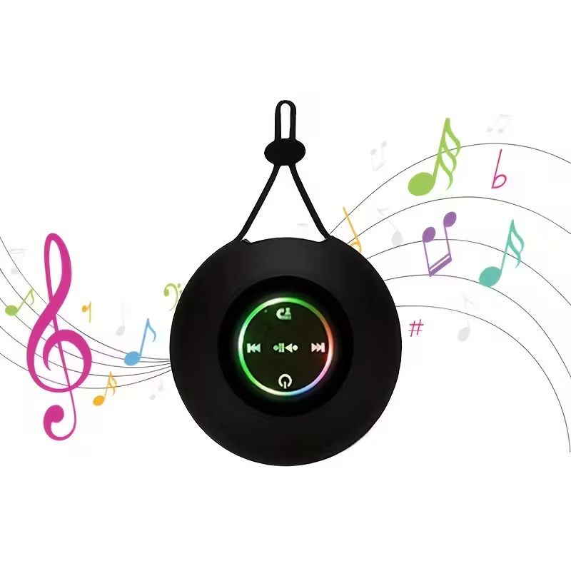 Portable Wireless Speaker, Outdoor Sports Lanyard Wireless Speaker, USB Rechargeable Black Speaker, Playback Time Of 2 Hours, 3.7V/400mAh Battery 5.0 Wireless Version, Suitable For Parties, Bathrooms