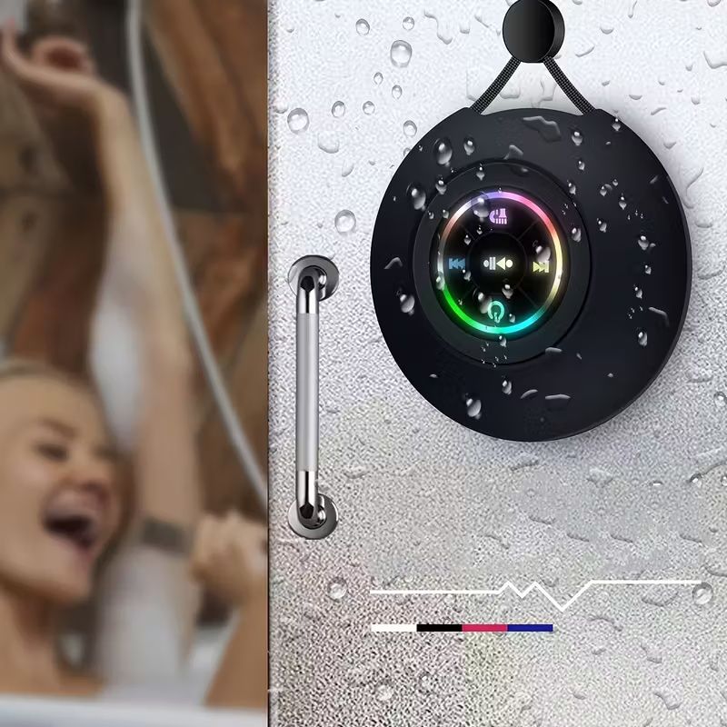 Portable Wireless Speaker, Outdoor Sports Lanyard Wireless Speaker, USB Rechargeable Black Speaker, Playback Time Of 2 Hours, 3.7V/400mAh Battery 5.0 Wireless Version, Suitable For Parties, Bathrooms