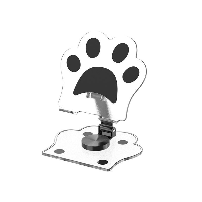 【Final Clearance】Adjustable Cat Claw Acrylic Phone Holder Stand - Foldable Retractable Multi-Functional Tablet & Phone Stand with Paw Print Design, Portable for Live Streaming, Video Calls