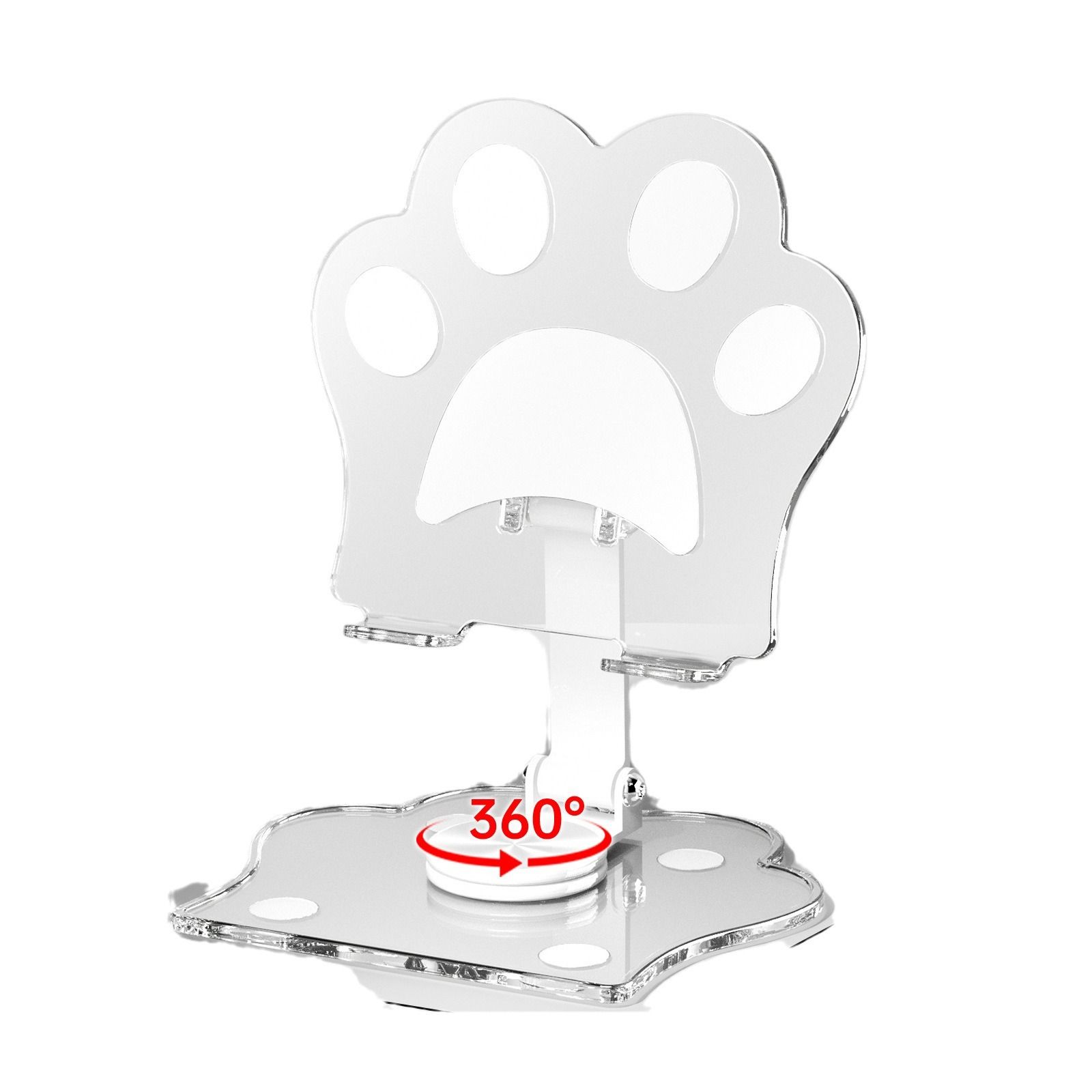 【Final Clearance】Adjustable Cat Claw Acrylic Phone Holder Stand - Foldable Retractable Multi-Functional Tablet & Phone Stand with Paw Print Design, Portable for Live Streaming, Video Calls