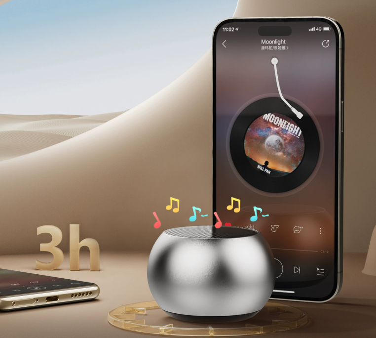 Portable Mini Wireless Speaker with, - Operation & Low-Voltage Design - Compact Wireless Sound System for, Travel, Parties, PC/Laptop/TV - Compatible with Smartphones, Tablets, Smart Speakers