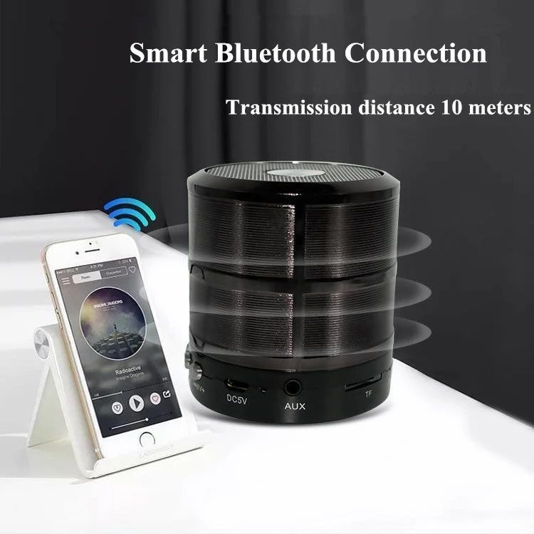 Portable Bluetooth Speaker , Metal Powerful Louder Sound No Distortion Support Mobile Storage Device TF Card Compatible With PC And IOS, For Family Trip