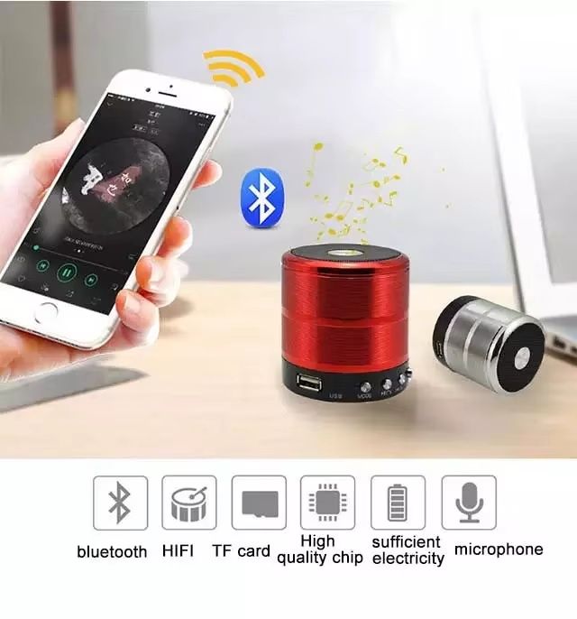 Portable Bluetooth Speaker , Metal Powerful Louder Sound No Distortion Support Mobile Storage Device TF Card Compatible With PC And IOS, For Family Trip