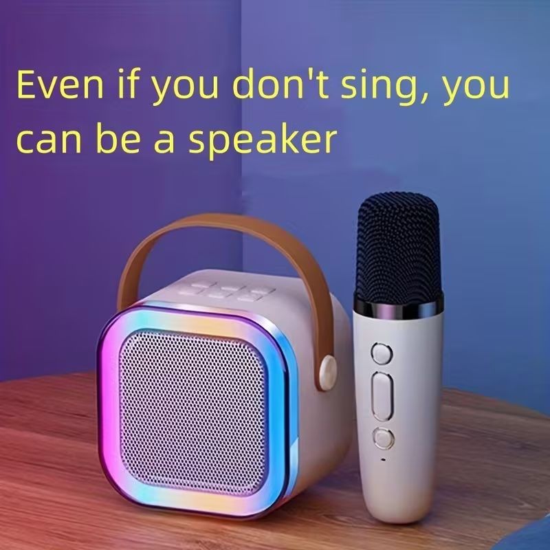 Portable Wireless Karaoke Speaker with Dual Microphones - Wireless, USB-C Rechargeable, Long Battery Life, Compact Design for Singing, Parties & Home Use, Wireless Karaoke Machine, Party Sound System