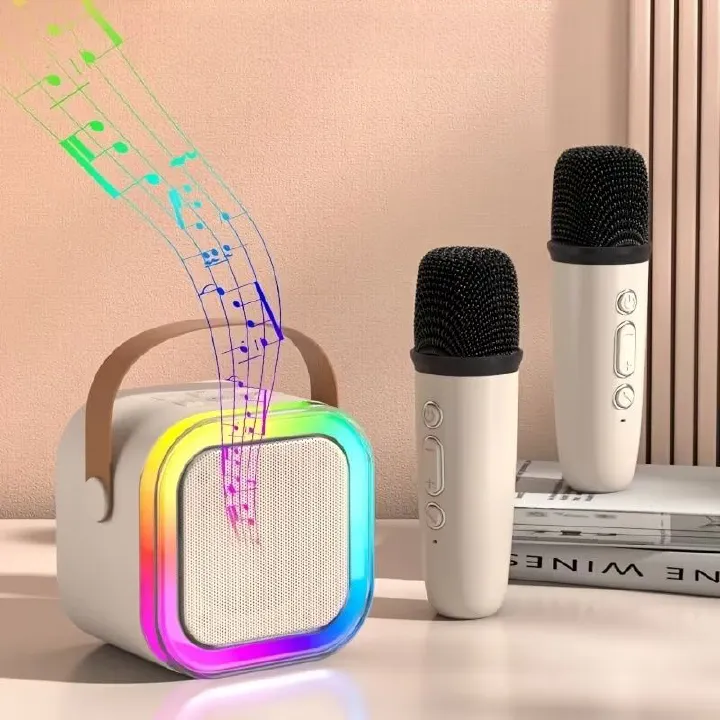 Portable Wireless Karaoke Speaker with Dual Microphones - Wireless, USB-C Rechargeable, Long Battery Life, Compact Design for Singing, Parties & Home Use, Wireless Karaoke Machine, Party Sound System