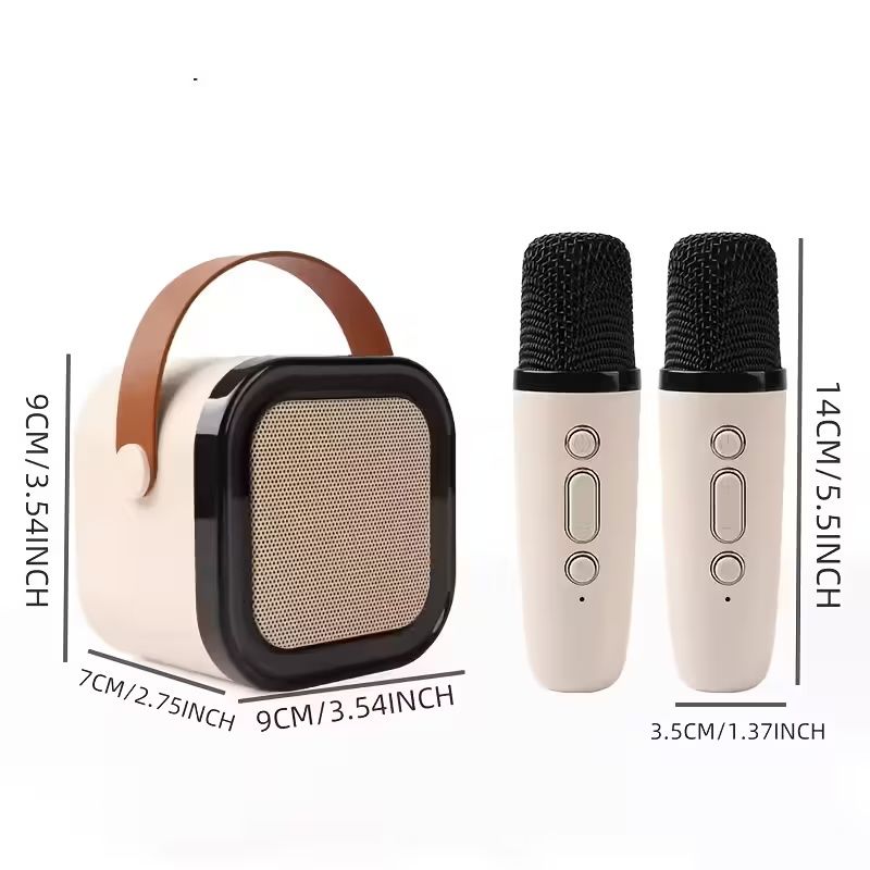 Portable Wireless Karaoke Speaker with Dual Microphones - Wireless, USB-C Rechargeable, Long Battery Life, Compact Design for Singing, Parties & Home Use, Wireless Karaoke Machine, Party Sound System