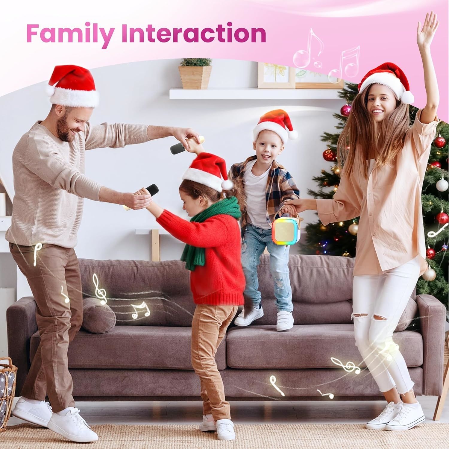 Portable Wireless Karaoke Speaker with Dual Microphones - Wireless, USB-C Rechargeable, Long Battery Life, Compact Design for Singing, Parties & Home Use, Wireless Karaoke Machine, Party Sound System