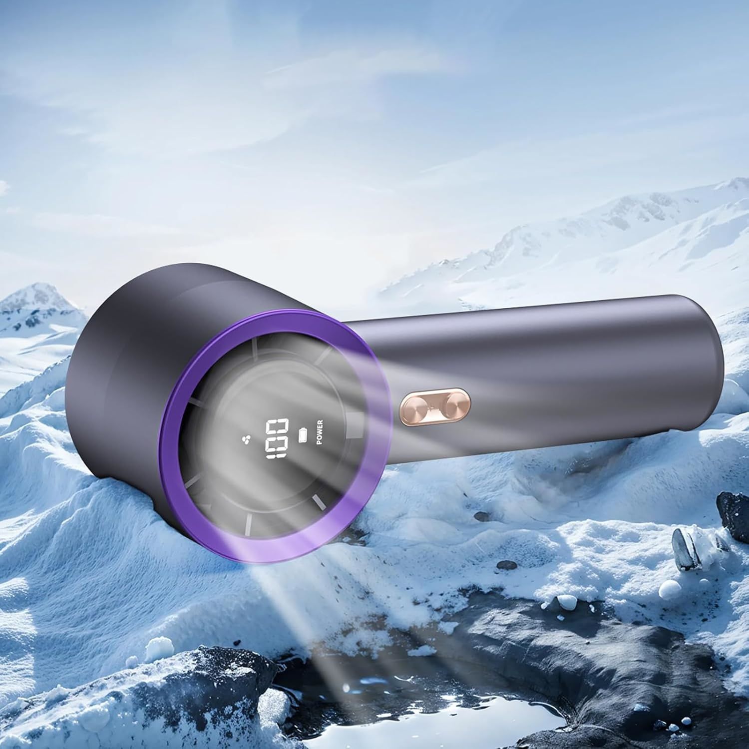 Handheld Portable Turbo Fan, Speed 1-199 Adjustable, 5H Cooling Time, Digital Display, 3000mAh Rechargeable Battery, Personal Fan for Outdoor/Home/Travel/Office