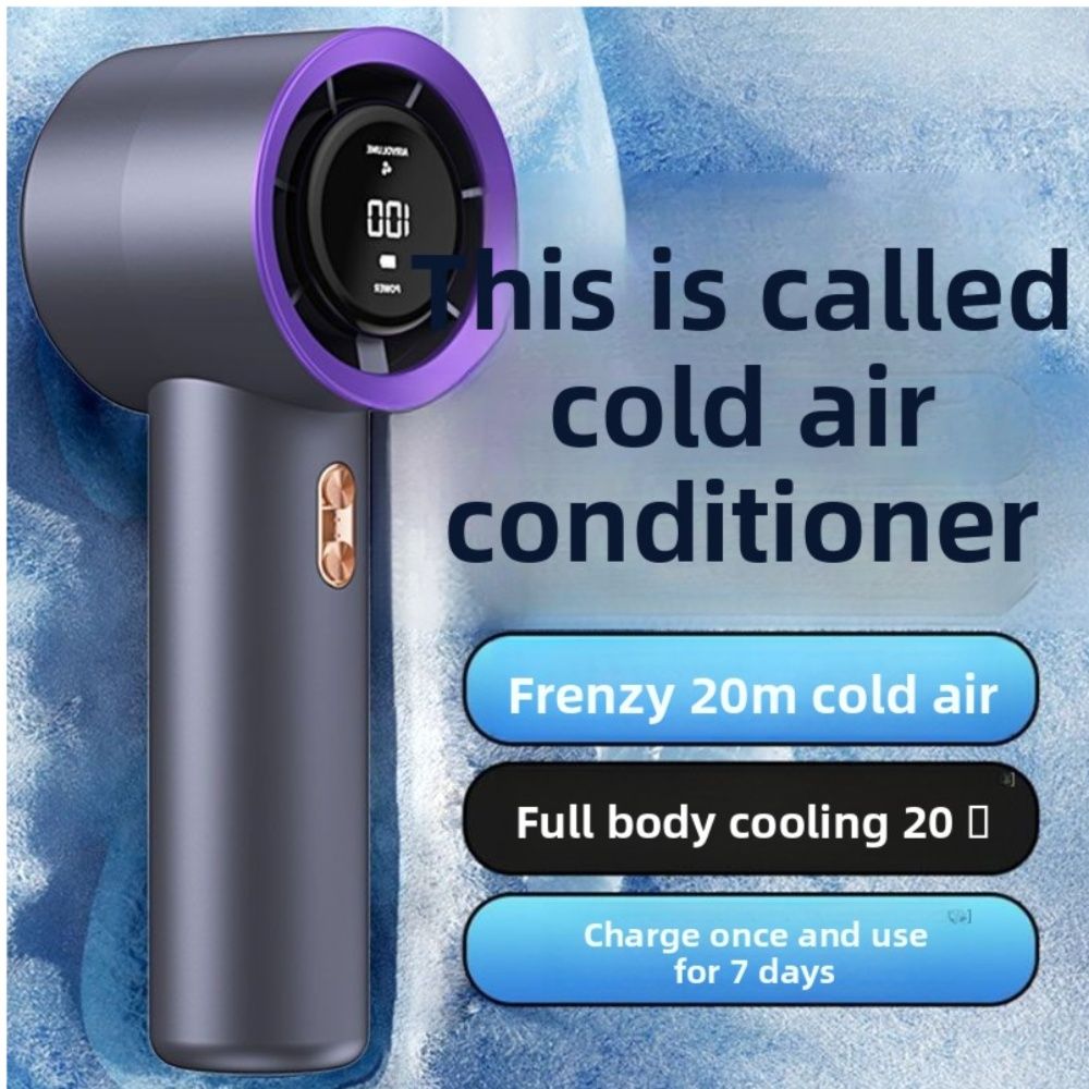 Handheld Portable Turbo Fan, Speed 1-199 Adjustable, 5H Cooling Time, Digital Display, 3000mAh Rechargeable Battery, Personal Fan for Outdoor/Home/Travel/Office