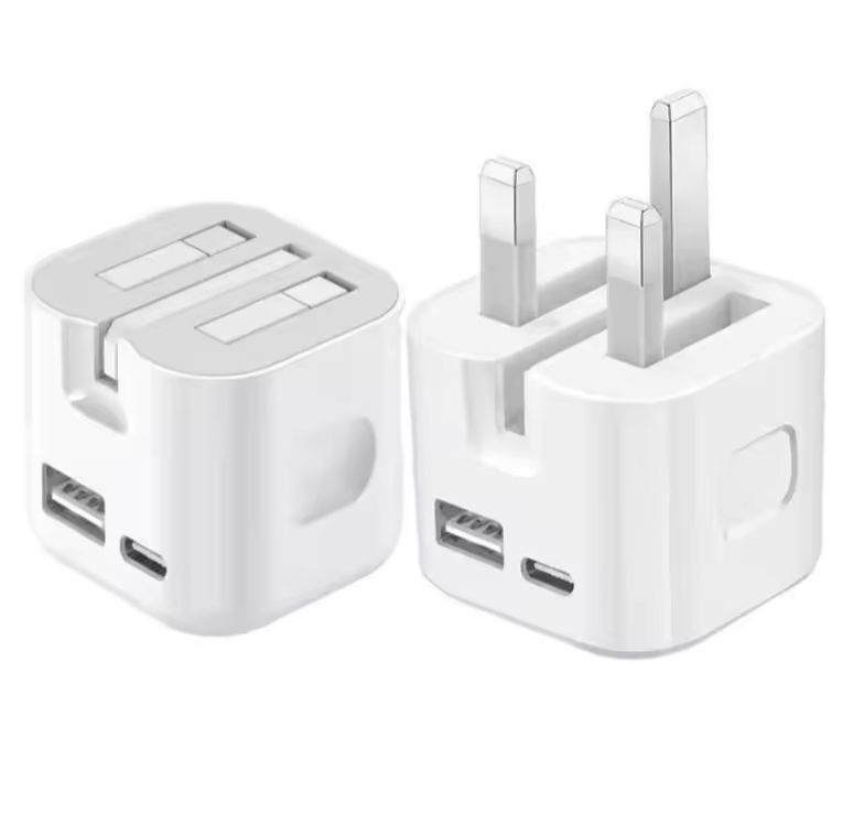 AVA 35W Micro USB-C&USB-A Fast Charger Plug – Dual Port Wall Adapter with PD 3.0 & PPS Foldable UK 3-Pin 35W High-Speed USBC Charging for iPhone 17/16/15/14, Galaxy, Pixel, iPad