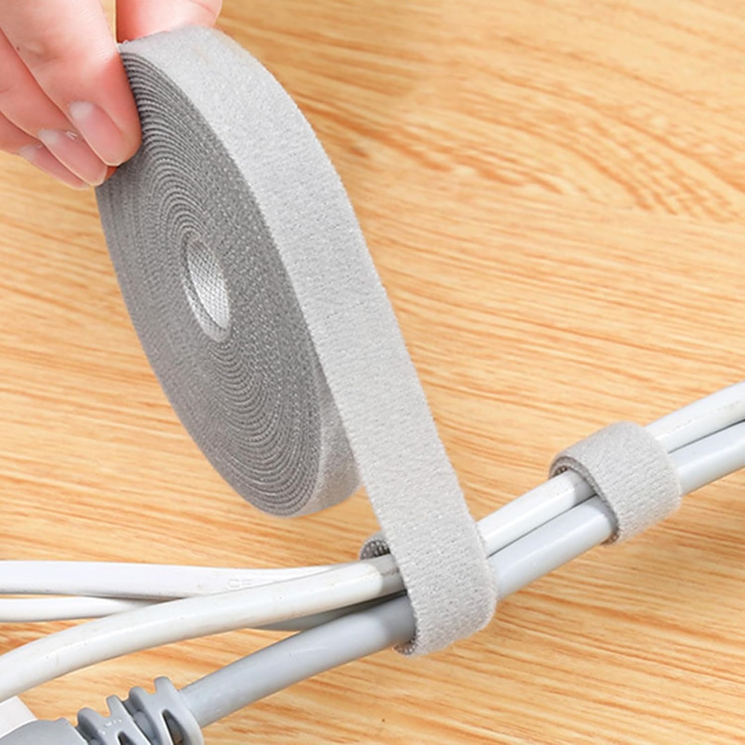 【Final Clearance】Reusable Cable Management Tie Roll, Multi-Purpose Adjustable Hook and Loop Cord Organizer for Wires, Data Cable Storage, Home Office Use,300x1.2cm