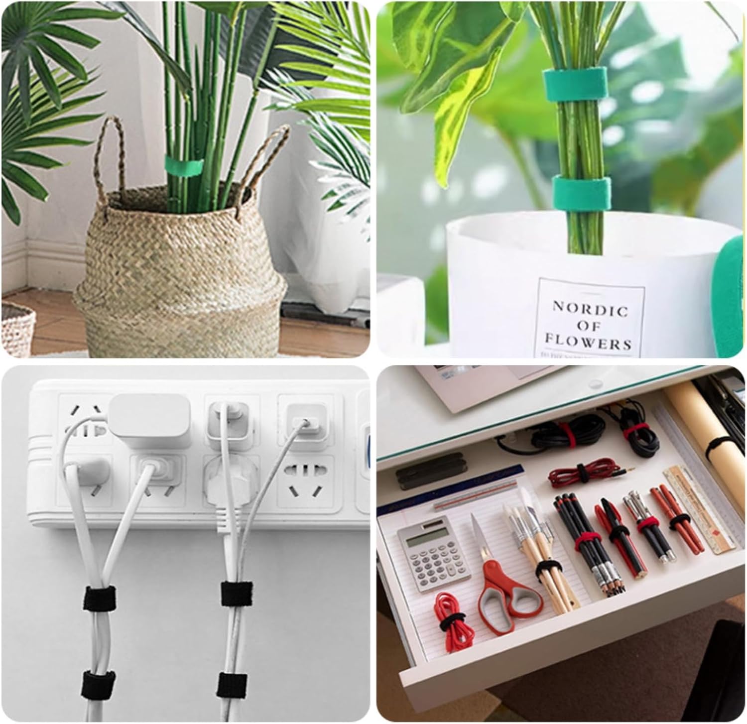 【Final Clearance】Reusable Cable Management Tie Roll, Multi-Purpose Adjustable Hook and Loop Cord Organizer for Wires, Data Cable Storage, Home Office Use,300x1.2cm