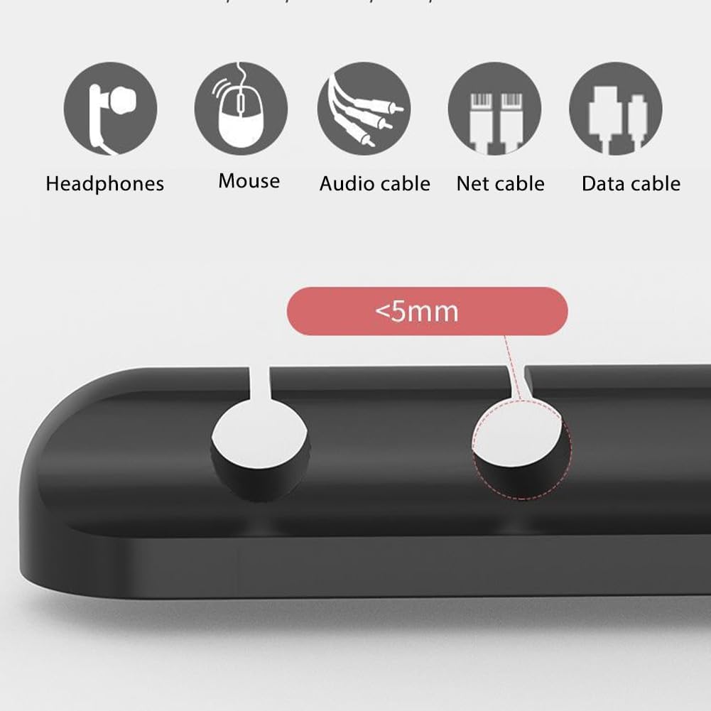 Cable Holder Clips with 7 Slots, Cable Management Charging Cord Organizer Clips Self Adhesive for Desktop USB Charging Cable Nightstand Power Cord Mouse Cable Wire PC Office Home