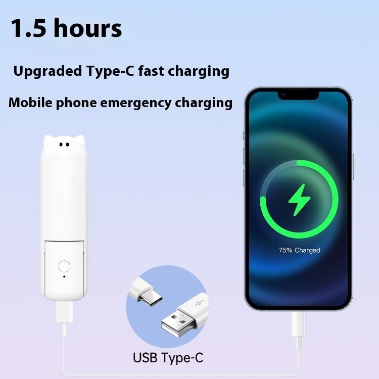 【Final Clearance】Hand Held Fan, Portable USB Rechargeable Mini Handheld Cooling Device, Folding Design, 2000 mAh Battery for Home Travel Outdoor