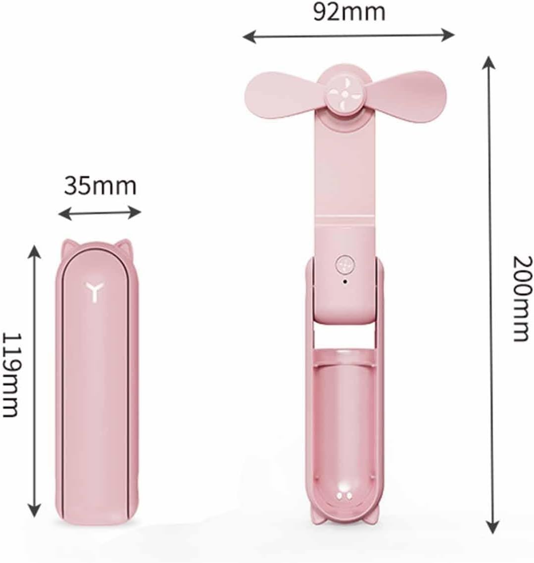 【Final Clearance】Hand Held Fan, Portable USB Rechargeable Mini Handheld Cooling Device, Folding Design, 2000 mAh Battery for Home Travel Outdoor