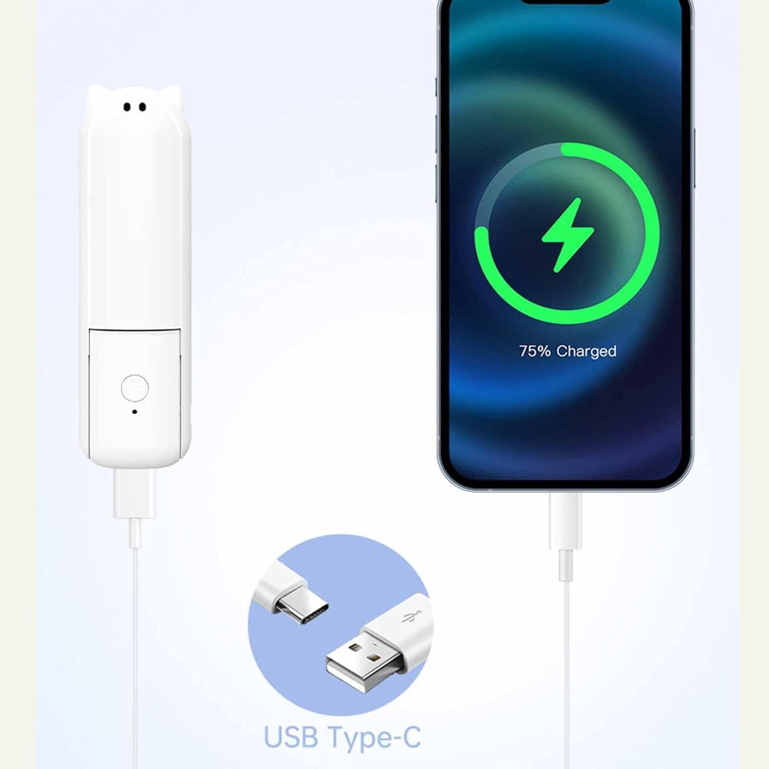 【Final Clearance】Hand Held Fan, Portable USB Rechargeable Mini Handheld Cooling Device, Folding Design, 2000 mAh Battery for Home Travel Outdoor