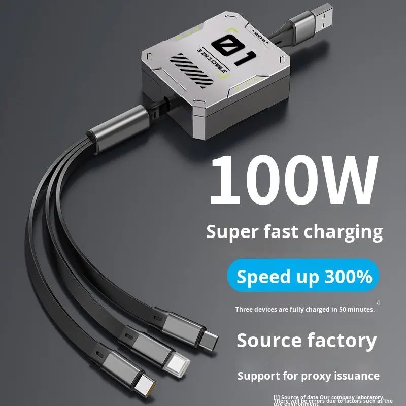 【Final Clearance】100W,Multi Charging Cable Fast Charge,USB C Multi Charging Cable,Charging Cables for Multiple Devices,120cm Retractable USB Cable,Suitable for Mobile Phone,Laptop,Car,Travel