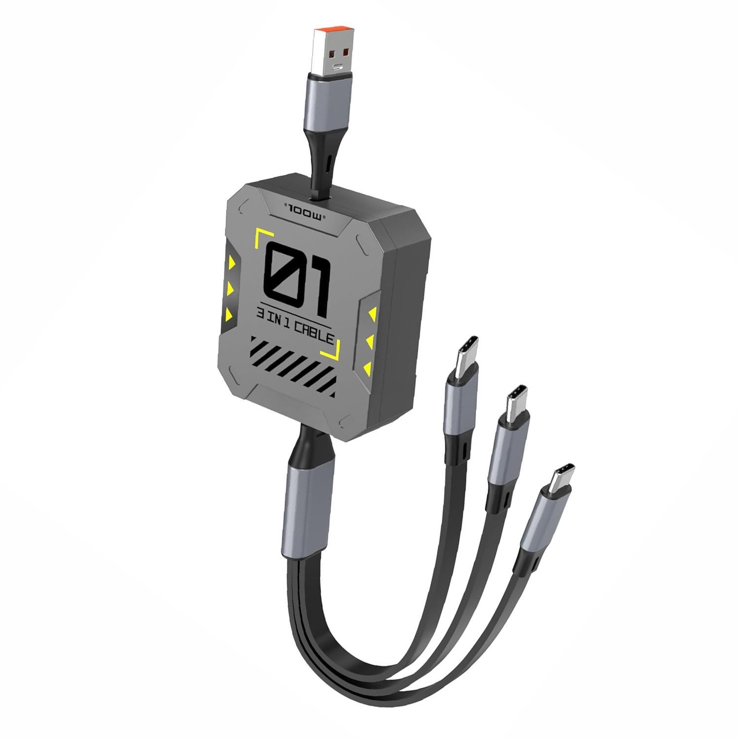 【Final Clearance】100W,Multi Charging Cable Fast Charge,USB C Multi Charging Cable,Charging Cables for Multiple Devices,120cm Retractable USB Cable,Suitable for Mobile Phone,Laptop,Car,Travel