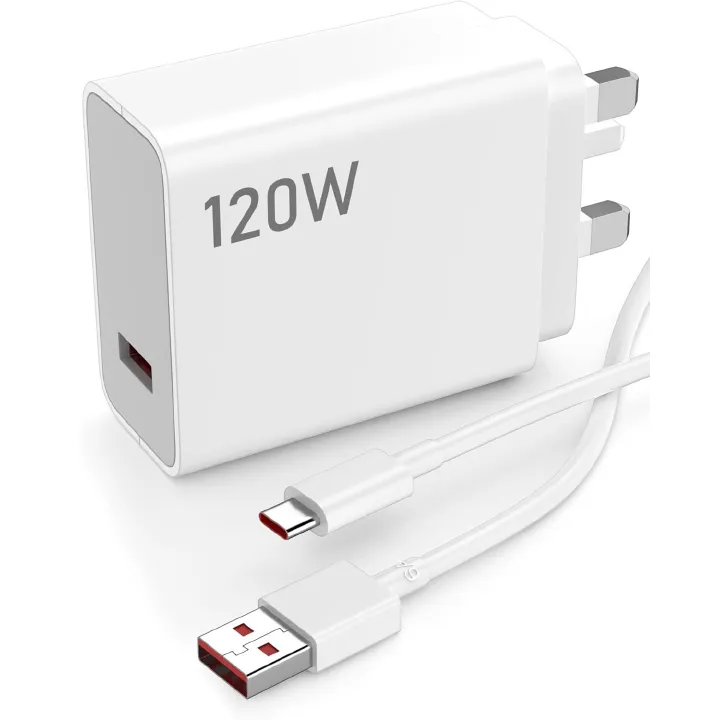 120W USB Plug Turbo/Hypercharge Charger for Xiaomi Redmi Note 14 13 12 11 Pro,USB Fast Charger Plug Turbo Charging Cable 1M Wall Charger UK Power Adapter for Mi 17 15T 14T 13 12X 11T POCO F8 X7 X6 Pro
