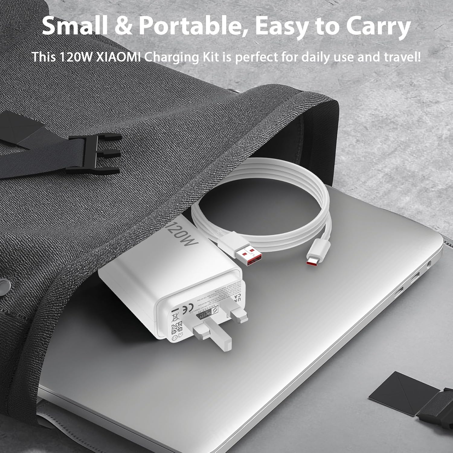 120W USB Plug Turbo/Hypercharge Charger for Xiaomi Redmi Note 14 13 12 11 Pro,USB Fast Charger Plug Turbo Charging Cable 1M Wall Charger UK Power Adapter for Mi 17 15T 14T 13 12X 11T POCO F8 X7 X6 Pro