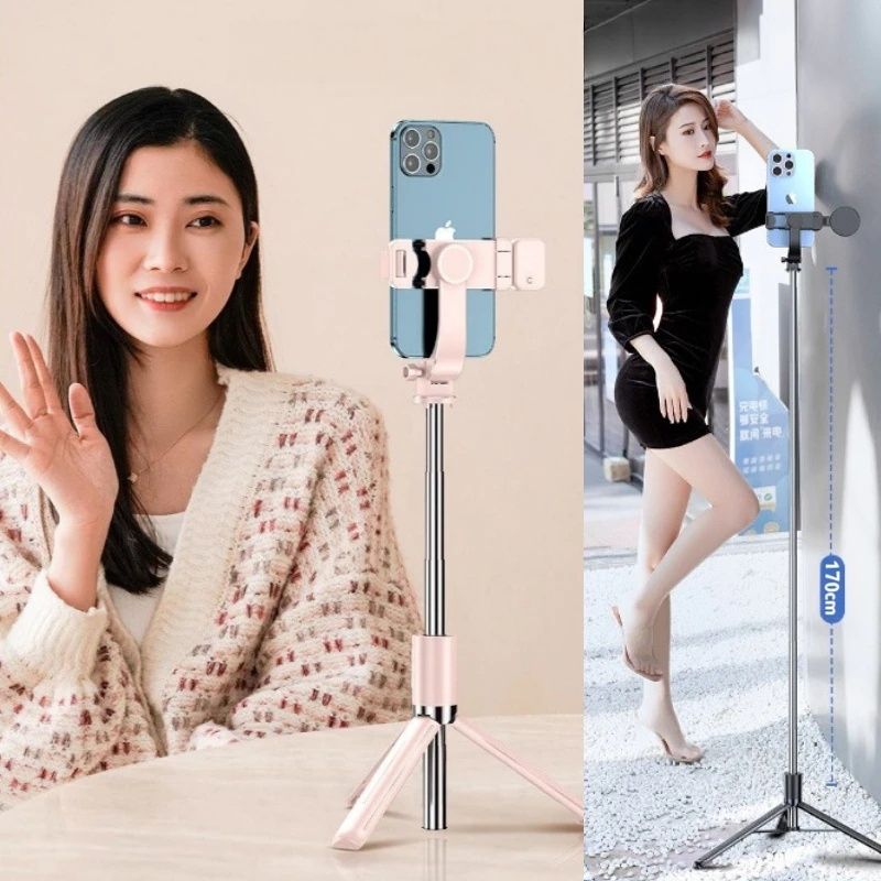 170cm Phone Tripod,Tripod with Fill Light and Remote,Aluminum Selfie Stick Phone Stand Compatible with Cell Phone/Camera/Ring Light/DJI/GoPro
