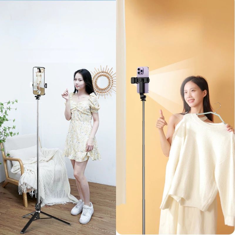 170cm Phone Tripod,Tripod with Fill Light and Remote,Aluminum Selfie Stick Phone Stand Compatible with Cell Phone/Camera/Ring Light/DJI/GoPro