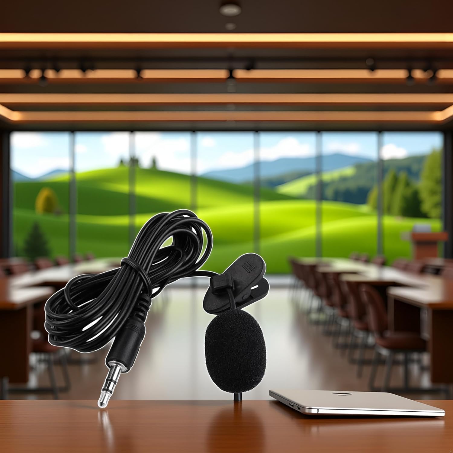 【Final Clearance】3.5MM PC Hands Free Microphone, Professional Recording Condenser Microphone Compatible with PC, Laptop, Singing,Voice Recording,YouTube,Skype,Gaming