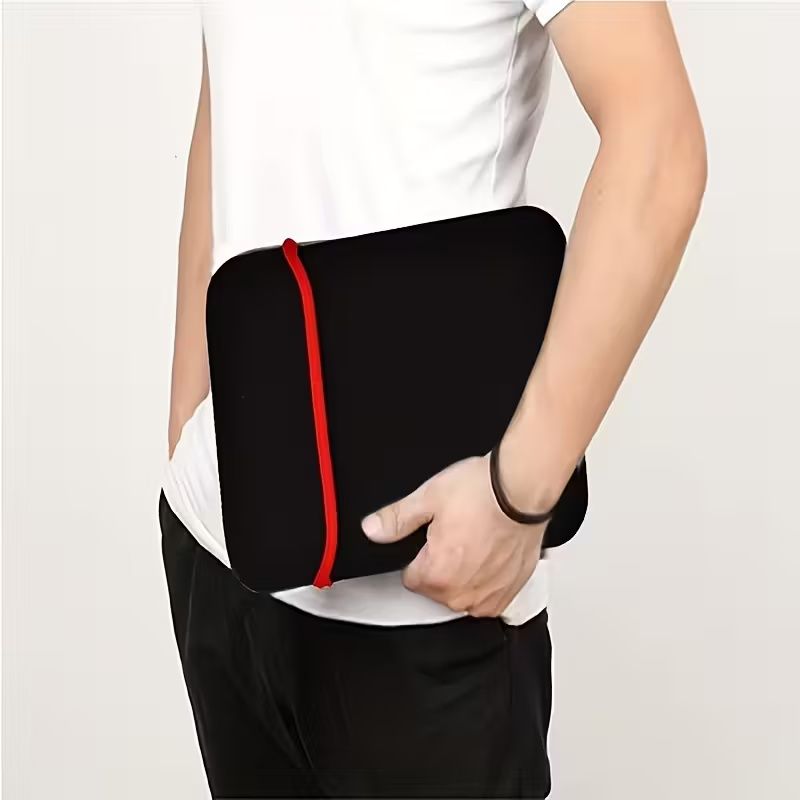 【Final Clearance】Multi-Size Laptop Sleeve Bag Lightweight Water-Repellent Computer Case Tablet Pouch with Reflective Trim and Handle, Memory Foam Material, Black, Notebook Carrying Bag