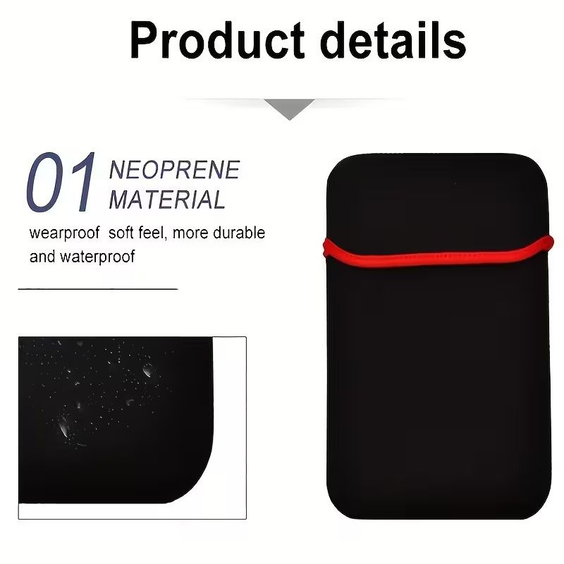 【Final Clearance】Multi-Size Laptop Sleeve Bag Lightweight Water-Repellent Computer Case Tablet Pouch with Reflective Trim and Handle, Memory Foam Material, Black, Notebook Carrying Bag