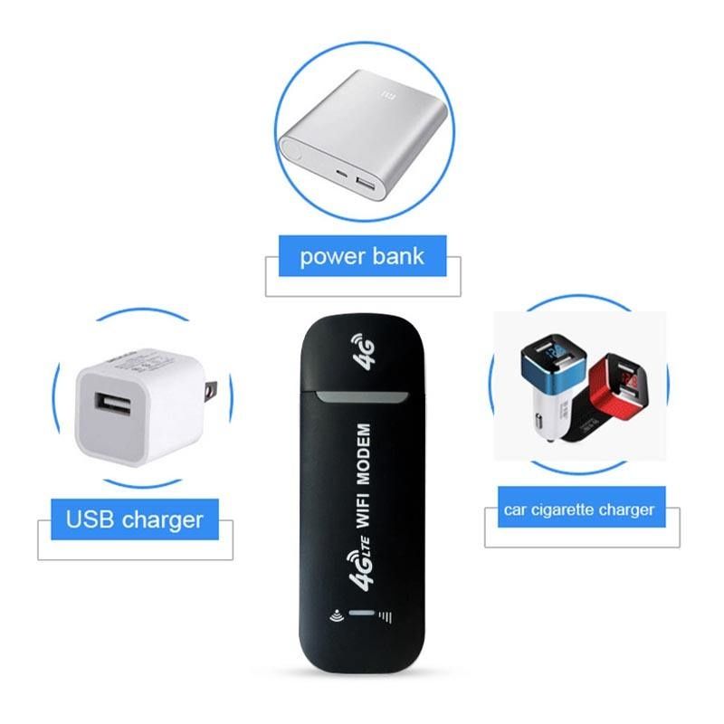 4G LTE USB WiFi Router Modem Dongle, Mobile WiFi Hotspot with SIM Card Slot, Connect Up to 10 Devices, 150Mbps High Speed for Tablet Laptop Phone PC Computers TV