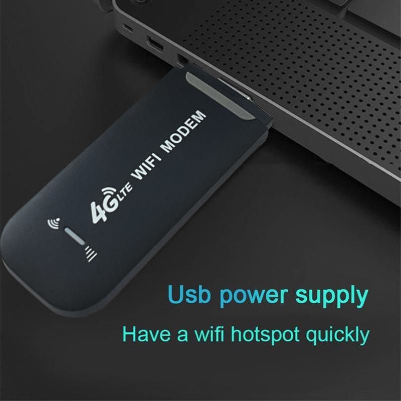 4G LTE USB WiFi Router Modem Dongle, Mobile WiFi Hotspot with SIM Card Slot, Connect Up to 10 Devices, 150Mbps High Speed for Tablet Laptop Phone PC Computers TV