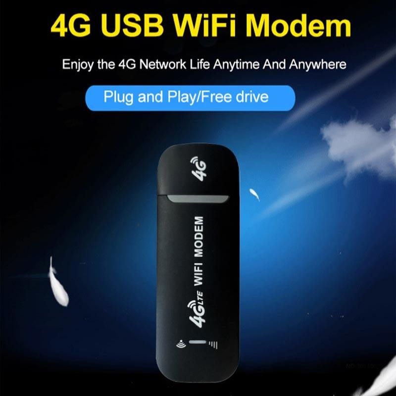 4G LTE USB WiFi Router Modem Dongle, Mobile WiFi Hotspot with SIM Card Slot, Connect Up to 10 Devices, 150Mbps High Speed for Tablet Laptop Phone PC Computers TV