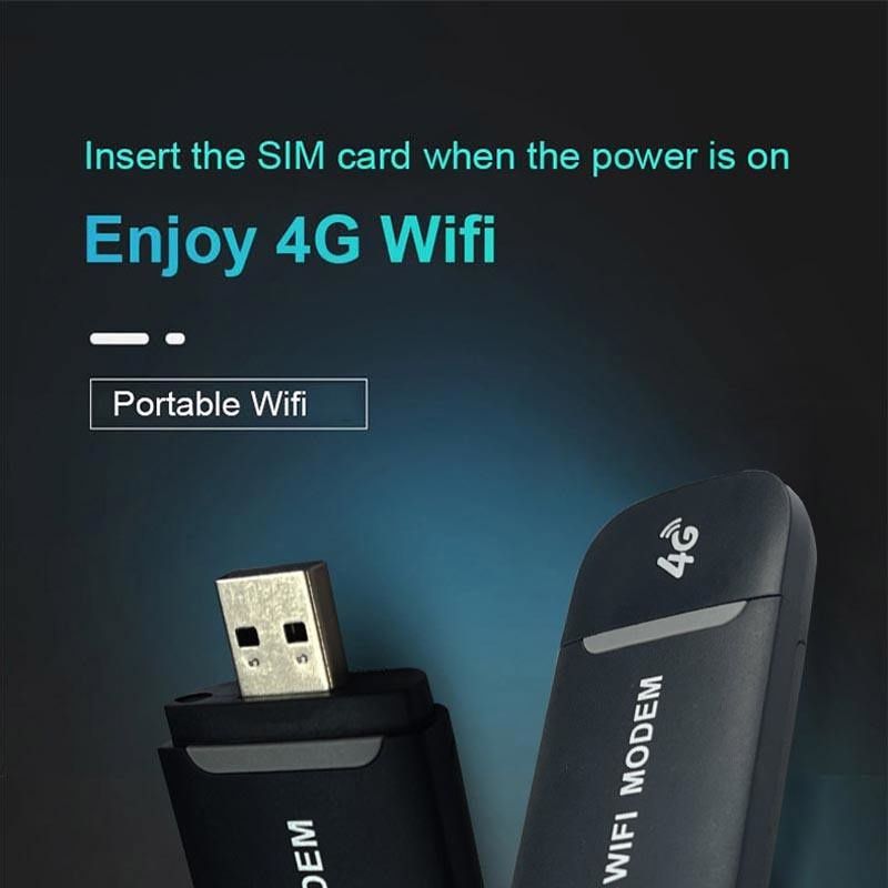 4G LTE USB WiFi Router Modem Dongle, Mobile WiFi Hotspot with SIM Card Slot, Connect Up to 10 Devices, 150Mbps High Speed for Tablet Laptop Phone PC Computers TV