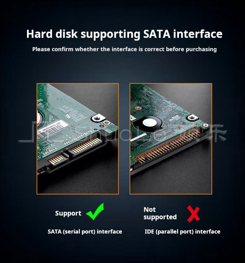 2.5-Inch IDE Parallel Port Mobile Hard Disk Box, USB 2.0 Portable High-Speed Hard Disk Box with External Storage,Suitable for PC Notebook Computers(No Screws)