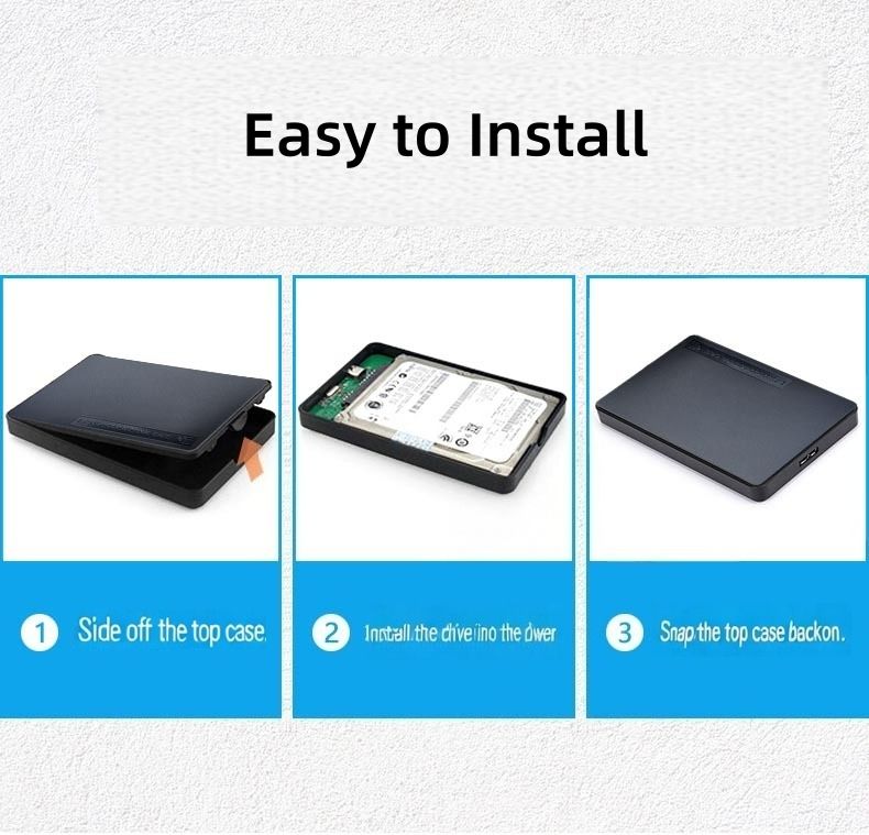2.5-Inch IDE Parallel Port Mobile Hard Disk Box, USB 2.0 Portable High-Speed Hard Disk Box with External Storage,Suitable for PC Notebook Computers(No Screws)