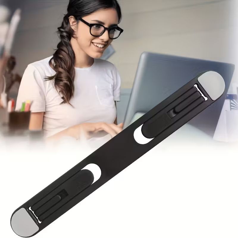 Adjustable Laptop Stand, 1 Pcs Portable ABS Material, Foldable Notebook Cooler, Elevated Tablet Riser, Rectangular Cooling Mount for Office Use