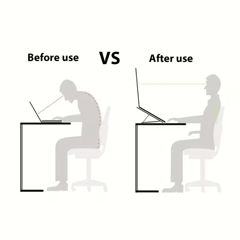 Adjustable Laptop Stand, 1 Pcs Portable ABS Material, Foldable Notebook Cooler, Elevated Tablet Riser, Rectangular Cooling Mount for Office Use