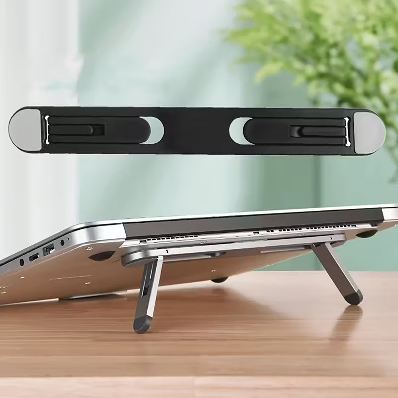Adjustable Laptop Stand, 1 Pcs Portable ABS Material, Foldable Notebook Cooler, Elevated Tablet Riser, Rectangular Cooling Mount for Office Use