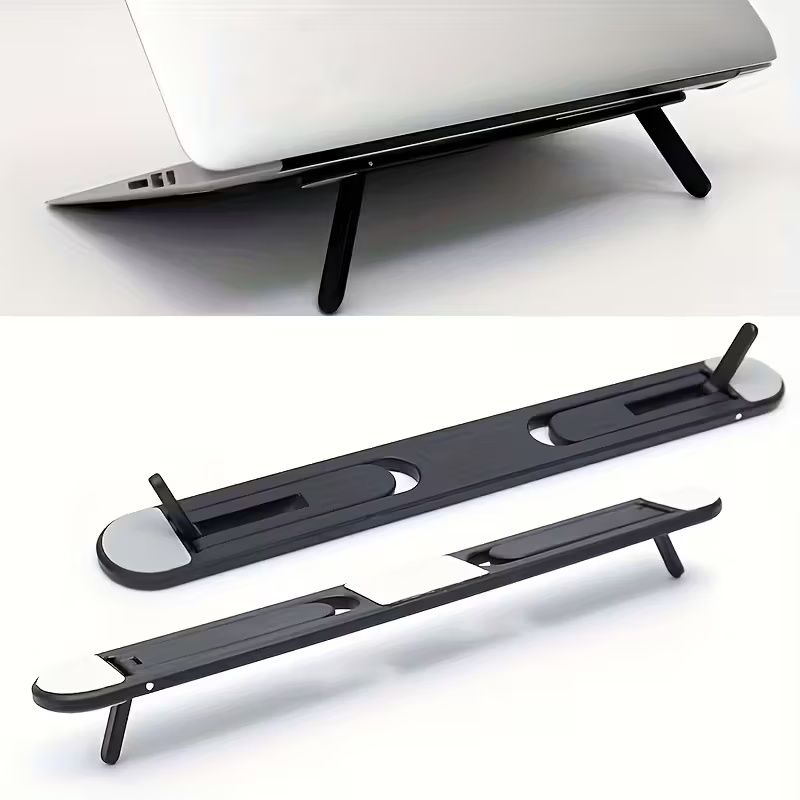 Adjustable Laptop Stand, 1 Pcs Portable ABS Material, Foldable Notebook Cooler, Elevated Tablet Riser, Rectangular Cooling Mount for Office Use
