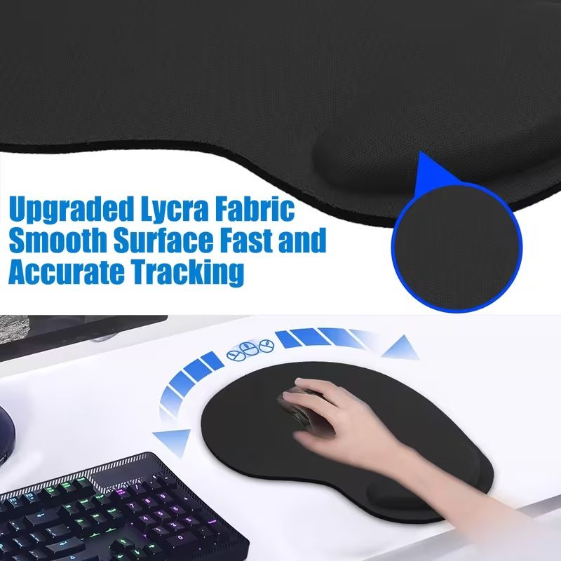 【Final Clearance】Non-Slip Mouse Pad with Wrist Support, Business Style Mouse Mat, Perfect for Students, Workers, Laptop, Home, Office & Travel, Ergonomic Design, High Grade Gaming Mouse Mat