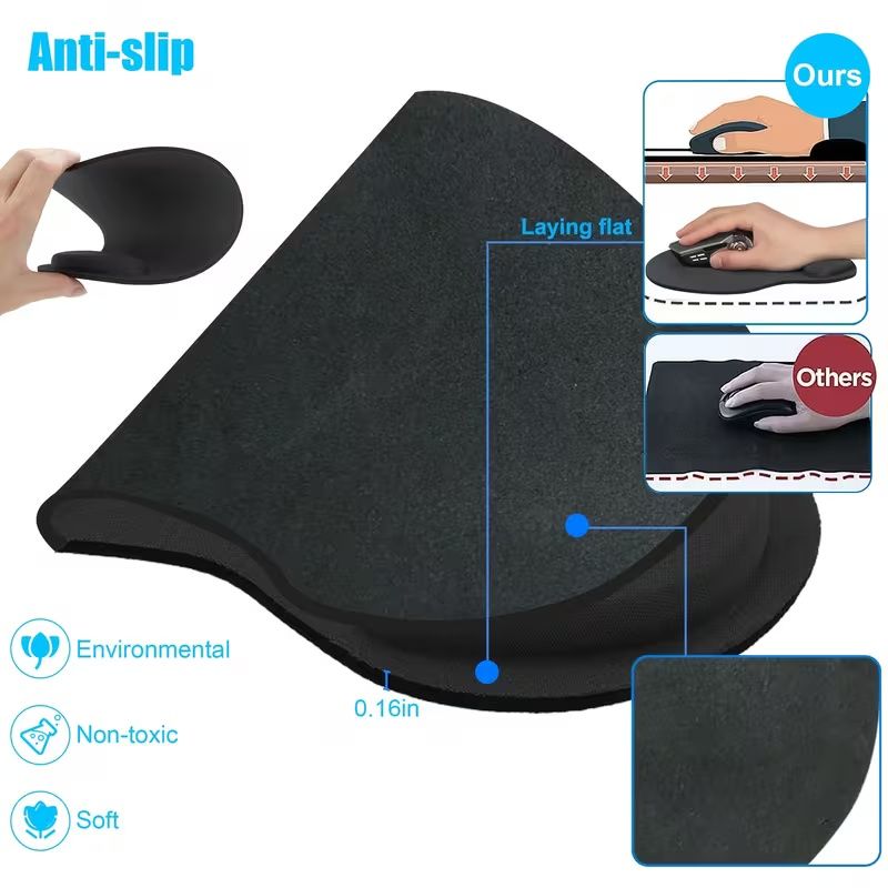 【Final Clearance】Non-Slip Mouse Pad with Wrist Support, Business Style Mouse Mat, Perfect for Students, Workers, Laptop, Home, Office & Travel, Ergonomic Design, High Grade Gaming Mouse Mat