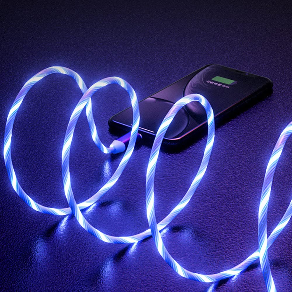 【Clearance Sale】3-in-1 Flowing LED Charging Cable - Fast USB Charger Cord for iPhone, Samsung, Android Phones, Tablets - Compatible with Micro USB/Type-C/Lightning