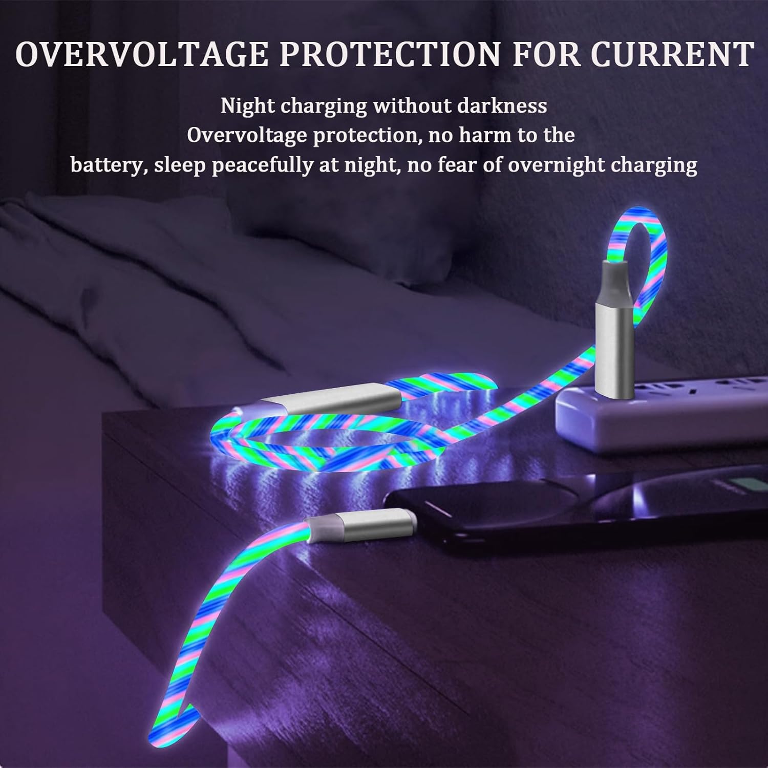 【Clearance Sale】3-in-1 Flowing LED Charging Cable - Fast USB Charger Cord for iPhone, Samsung, Android Phones, Tablets - Compatible with Micro USB/Type-C/Lightning