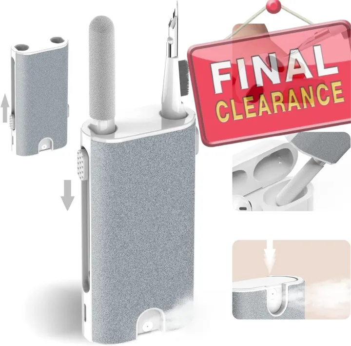 【Clearance Sale】5-in-1 Electronics Cleaner Kit- Laptop Screen Cleaner kit,Multifunctional Bluetooth Earphones Cleaning Tool for iPhone Charging Port,Headphone,Earphone,Phone Speaker,Earpods